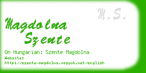 magdolna szente business card